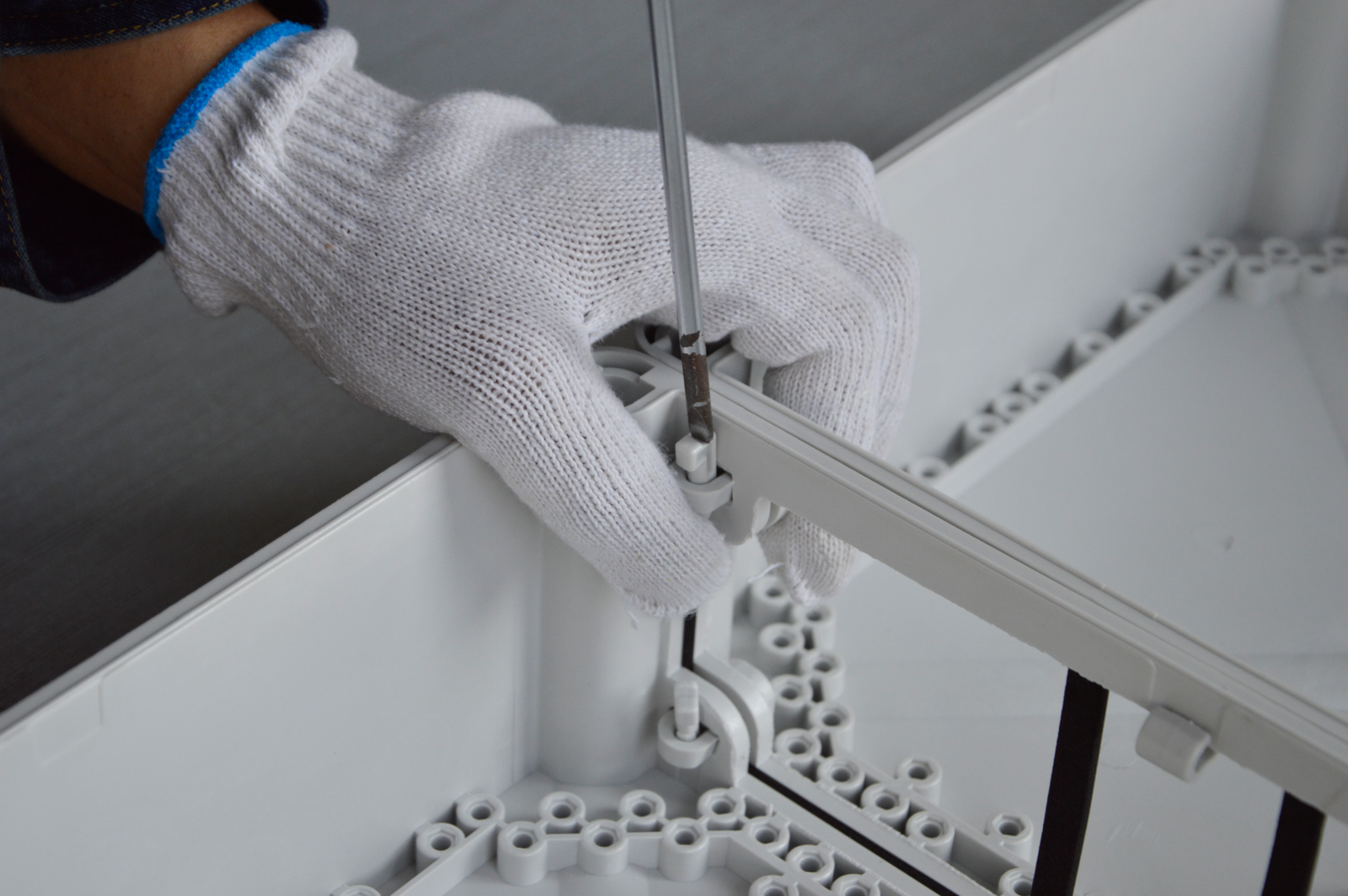 DIN rail back plate and bracket detail image